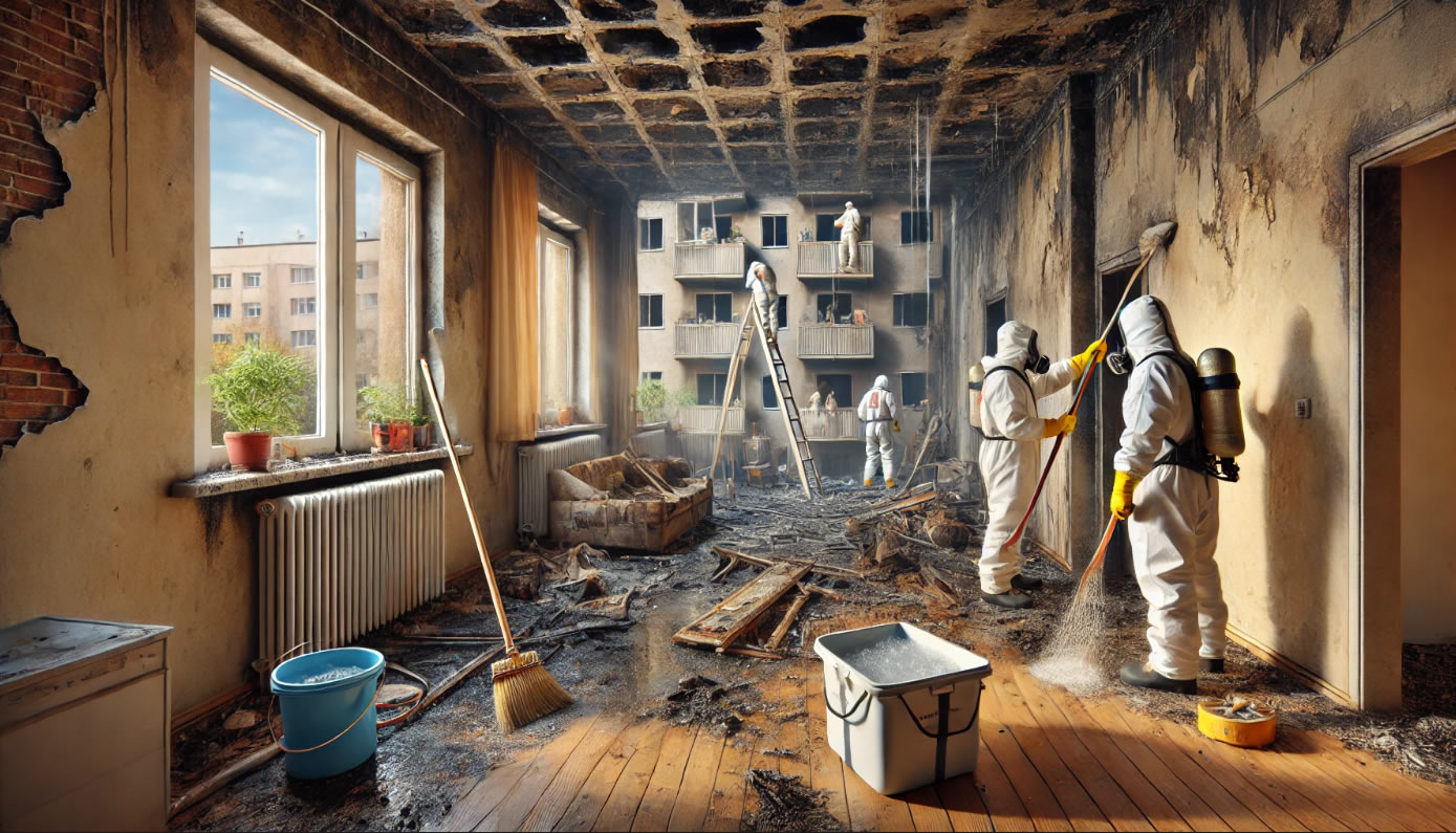 Прибирання після пожежі, квартира, приміщення, етапи, особливості, важливі нюанси, відновлення, пожежні пошкодження, прибирання сажі